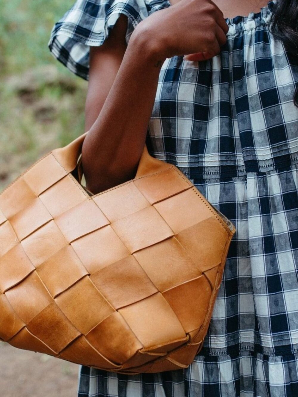 Parker Clay Woven Leather Acacia Handbag- Brown/Tan- OS- Used once - Picture 9 of 10
